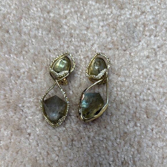 Gold and Gemstone Drop Earrings - Picture 1 of 1
